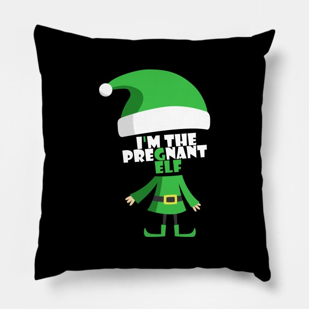 I'm The Pregnant Elf Family Funny Christmas Gift Pillow by Trendy_Designs