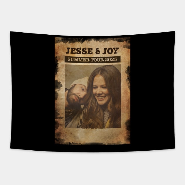 Vintage Old Paper 80s Style Jesse and Joy // summer tour 2023 Tapestry by Madesu Art