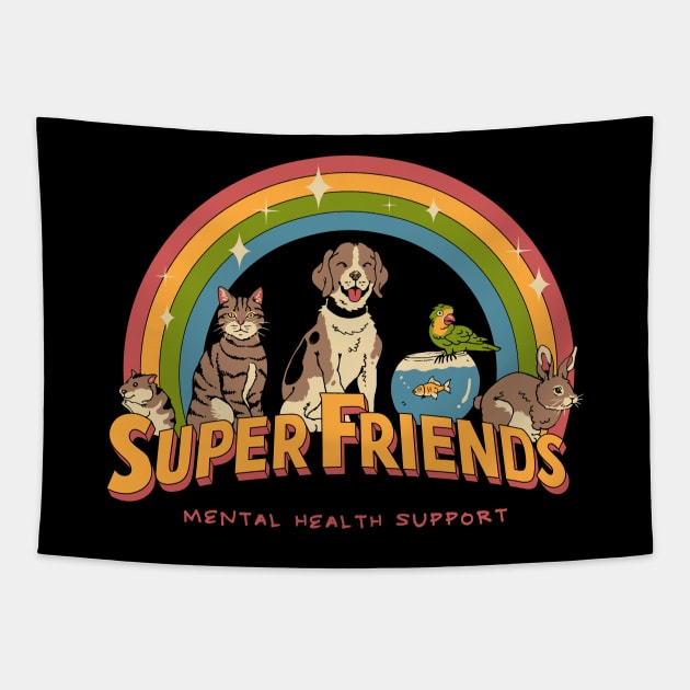 Super Mental Health Friends Tapestry by Vincent Trinidad Art