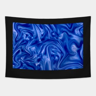 Blue Abstract Swirling Marble Pattern Tapestry