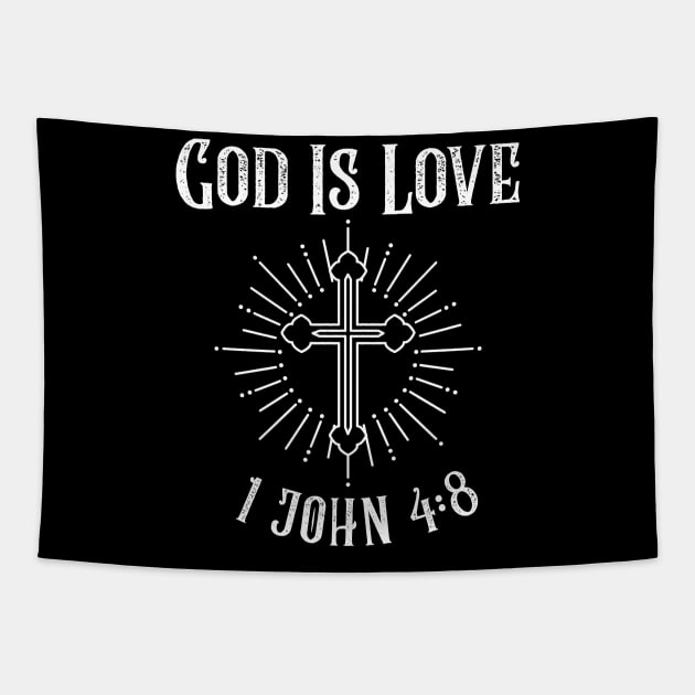 God is Love Tapestry by HUNTINGisLIFE