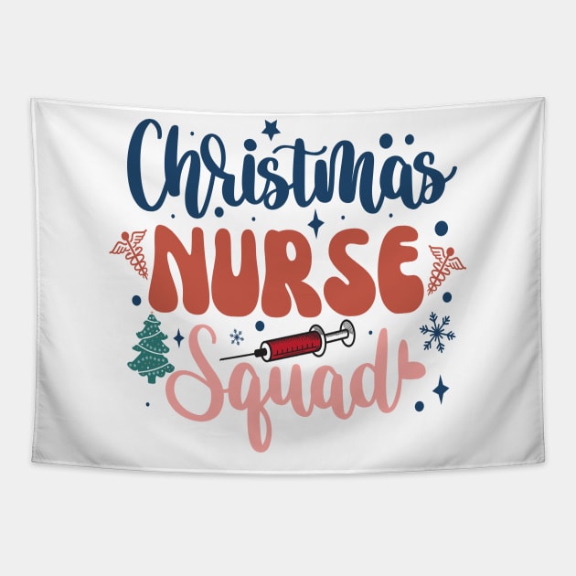 Christmas Nurse Crew Tapestry by MZeeDesigns