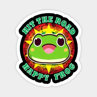 Hit The Road Happy Frog Magnet