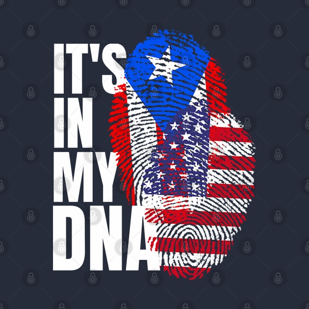 American Plus Puerto Rican Mix DNA Heritage Flag Gift by Just Rep It!!