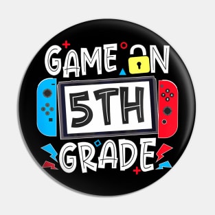 Back To School Game On 5Th Grade Gamer Kids Boys Pin