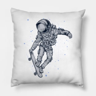 Astronaut with skateboard Pillow