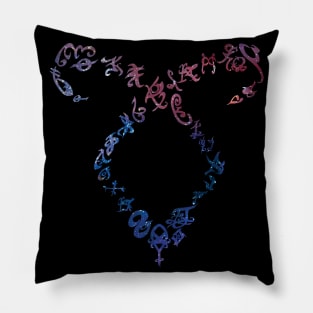 Shadowhunters rune / The mortal instruments - Angelic power rune shape with runes (galaxy) - Parabatai - gift idea Pillow