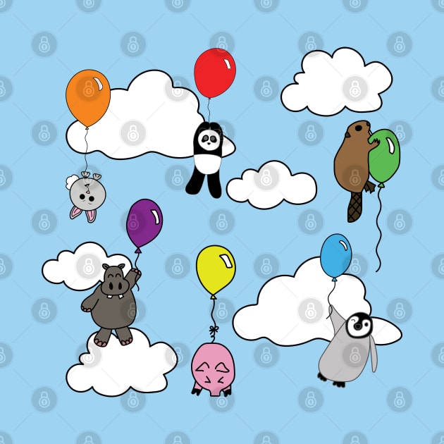 Animals with Balloons by Bellewood222