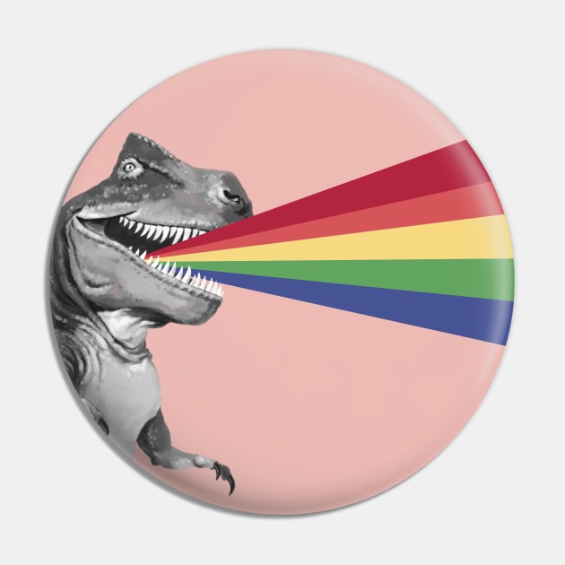 T-Rex Rainbow Ray Blast Pin by bignosework