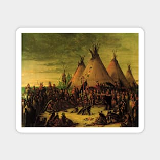 Sioux War Council by George Catlin Magnet