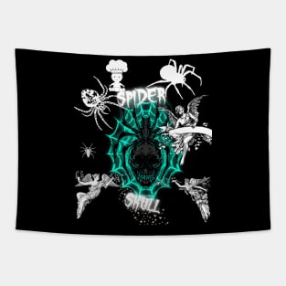 Spider Skeleton Skull Tapestry