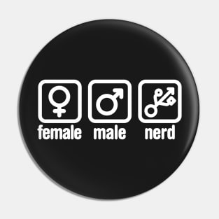 Female - Male - Nerd Pin