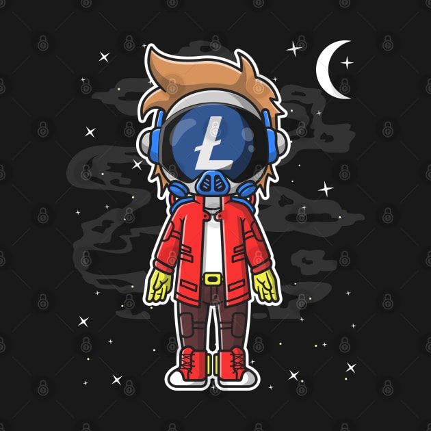 Hiphop Astronaut Litecoin Lite Coin LTC To The Moon Crypto Token Cryptocurrency Wallet Birthday Gift For Men Women Kids by Thingking About