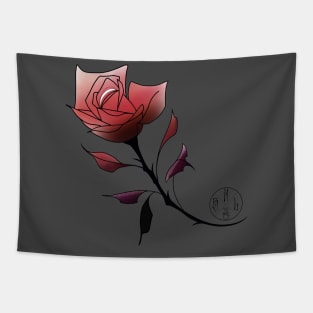 Red neotraditional rose Tapestry