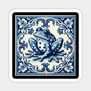 Delft Tile With Dotted Frog No.3 Magnet