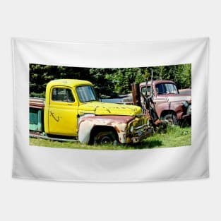 Old Yellow Farm Truck Tapestry