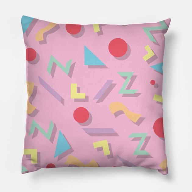 Funky 90 Pattern v1 Pillow by Crystal Tiger Art