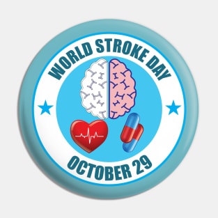 29 october Stroke Day for Awareness Pin