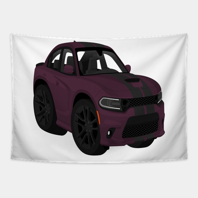 Charge Purple + Stripes Tapestry by VENZ0LIC