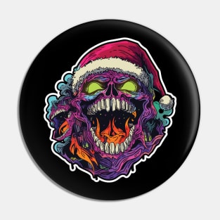 Terrifying Devil in Santa Hat - Merry Creepmas Witches Pin