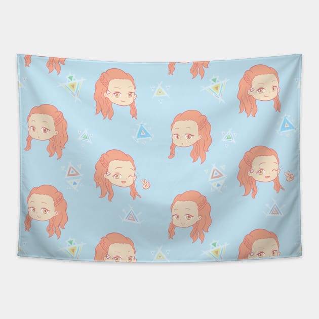 Chibi Aloy pattern (blue) Tapestry by Silveretta