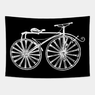 White Vintage Bicycle Tapestry