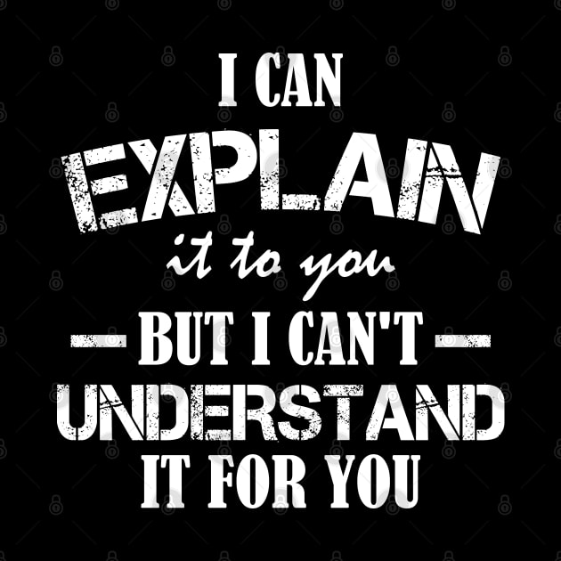 I Can Explain It To You But I Can't Understand It For You Funny Quotes And Memes lovers by chidadesign