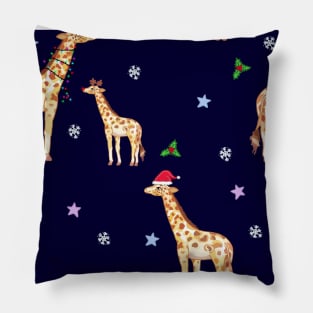 Christmas giraffe Pillow