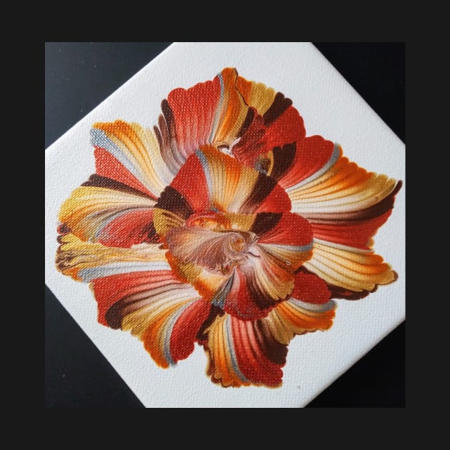 Vibrant Metallic Abstract Flower by Annabellepaints