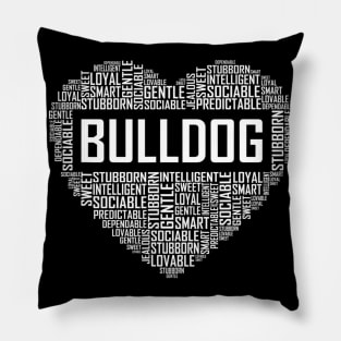 Bulldog Love Heart For Dog Owner Pillow