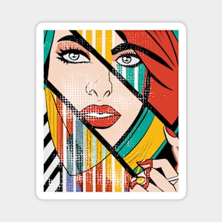 Pop Art Girl Magnet