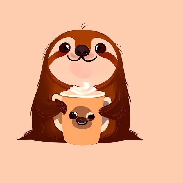 Sloth with cup by ArtificialBeaux