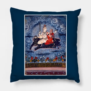 Shiva and Devi on the Elephant Demon Gajasura's Hide 17th Century Pillow