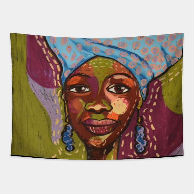 South African Woman Tapestry by LovableDuck