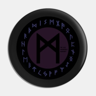 Purple Mannaz Elder Futhark Rune | Viking | Pagan Symbol Pin