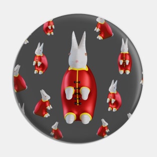 3d rendered rabbit wear red cheongsam perfect for chinese new year 2023 Pin