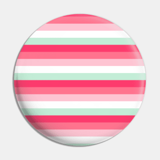 Pink and Mint Stripe pattern Pin