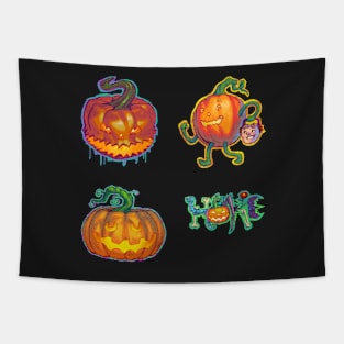 Halloween Jack O' Lantern Sticker Pack Tapestry