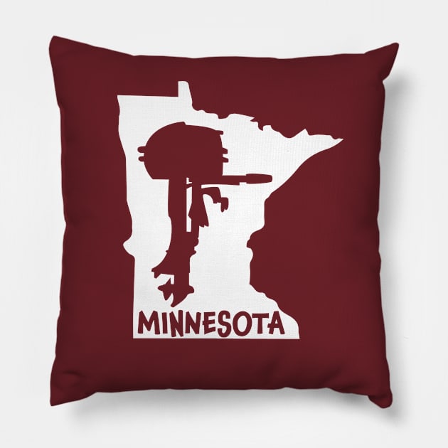 Minnesota Outboard Motor Souvenir Pillow by Huhnerdieb Apparel