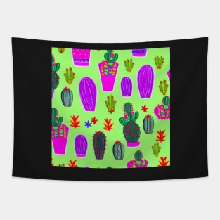 Purple Cactus Pattern Tapestry