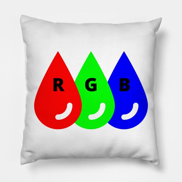 RGB colors drops Pillow by Ieva Li ART