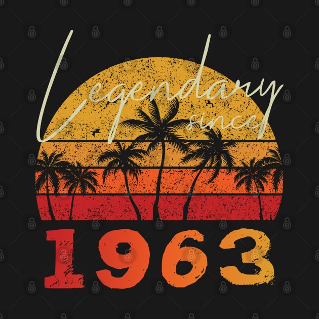 Retro Legendary since 1963 Saying Birthday Design by Dustwear Design