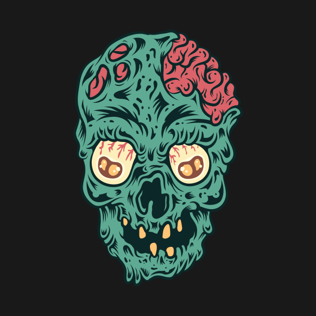 Zombie Head - Zombie Apocalypse - T-Shirt | TeePublic AU