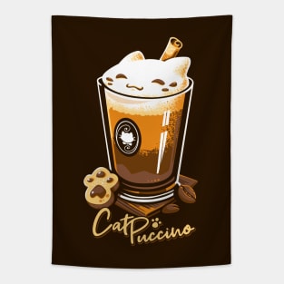 CatPuccino - Kawaii Cat Coffee Tapestry