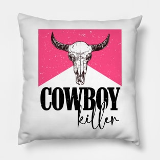 Western Cowgirl vintage Punchy Skull Pillow