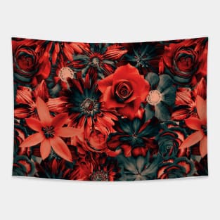 Dazzling Flowers - Red Passion - Enchanted Flowers Tapestry