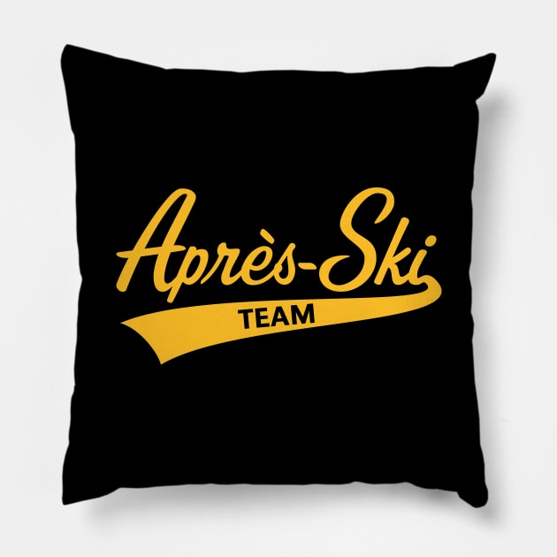 Après-Ski – Team (Lettering / Apres Ski / Gold) Pillow by MrFaulbaum