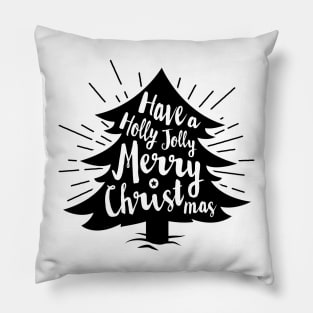 Vintage christmas tree silhouettes with messages Pillow