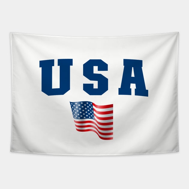 USA Star United States of America with the flag in waving waved Tapestry by ActivLife