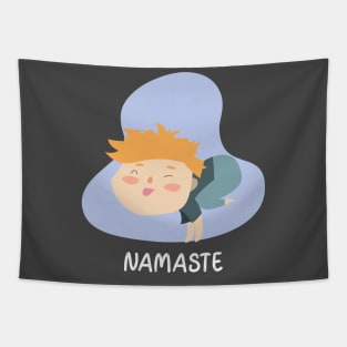 Little Yoga Namaste Boy Tapestry